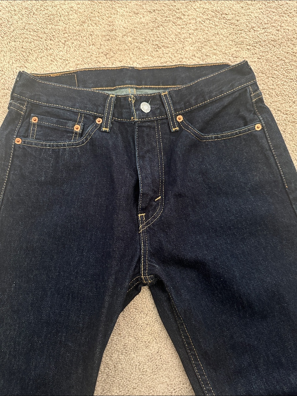 Levi's Dark Blue Straight-Leg Jeans - Picture 2 of 6